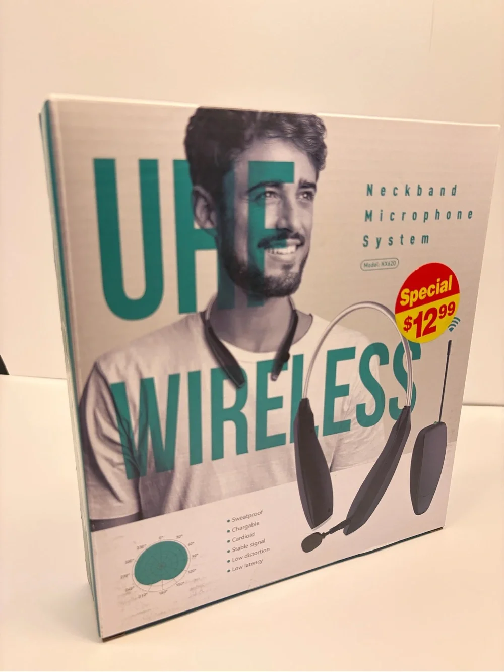 NIB UHF Wireless Neckband Microphone System KX620 Hands-Free